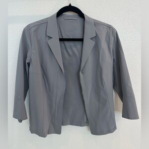 Women's Grey 3/4 Sleeve Lightweight Blazer Jacket